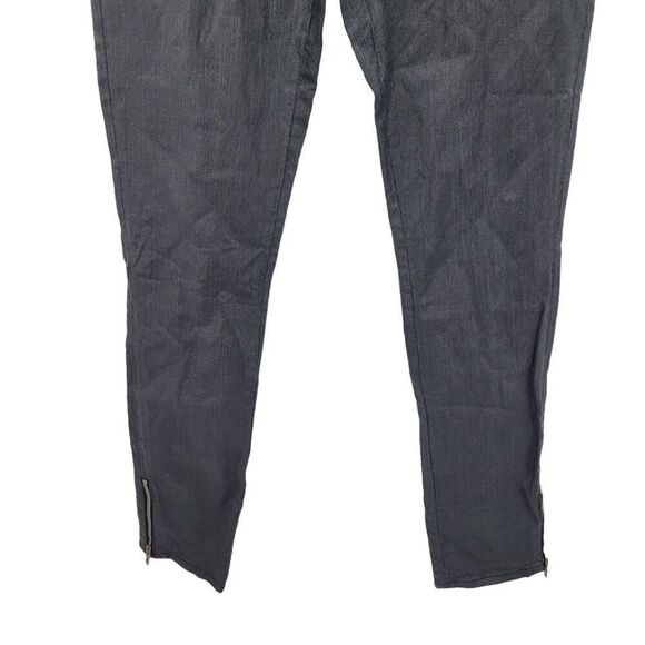 Galliano Black Waxed Moto Jeans 32 Ankle Zip Pockets Military Trenchcore Italy - Picture 8 of 15